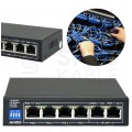 Switch PoE Desktop 6x port RJ45 (4x PoE+ Gigabit Ethernet 1000Mb/s i 2x Uplink 1Gb/s Ethernet) przełącznik niezarządzalny AVIZIO