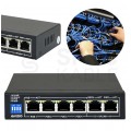 Switch PoE Desktop 6x port RJ45 (Fast Ethernet 100Mb/s, w tym 4x PoE+ i 2x Uplink) przełącznik niezarządzalny AVIZIO