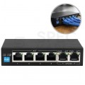 Switch PoE Desktop 6x port RJ45 (Gigabit Ethernet 1000Mb/s, w tym 4x PoE+ i 2x Uplink) przełącznik niezarządzalny Extralink Krios