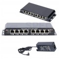 Switch PoE Desktop 8x port RJ45 (Fast Ethernet 100Mb/s, w tym 7x PoE i 1x Uplink) przełącznik niezarządzalny Extralink 8-7 PoE