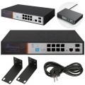 Switch PoE Desktop 8x port RJ45 (PoE+ Gigabit Ethernet 1000Mb/s) + 2x port SFP (1Gb/s Uplink) przełącznik zarządzalny Extralink Victor