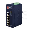 Switch PoE na szynę DIN TH35 5x port RJ45 (Fast Ethernet 100Mb/s, w tym 4x PoE+ i 1x Uplink) przełącznik niezarządzalny PLANET