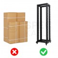 Szafa stojąca OPEN RACK 19" 18U 600x800mm Stojak do serwerów i magazynów energii Otwarta Czarna NEKU