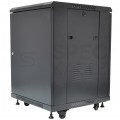 Szafa stojąca RACK 19" 15U 600x600mm drzwi szklane czarna NEKU BOX