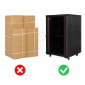 Szafa stojąca RACK 19" 18U 600x800mm drzwi szklane czarna (złożona) NEKU FLR + wyposażenie