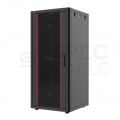 Szafa stojąca RACK 19" 22U 600x600mm drzwi szklane czarna MIRSAN