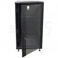 Szafa stojąca RACK 19" 22U 600x600mm drzwi szklane czarna NEKU BOX