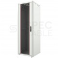 Szafa stojąca RACK 19" 22U 600x600mm drzwi szklane szara MIRSAN