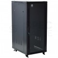 Szafa stojąca RACK 19" 27U 600x800mm drzwi szklane czarna NEKU BOX