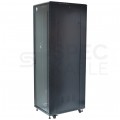 Szafa stojąca RACK 19" 42U 600x1000mm drzwi szklane czarna NEKU BOX