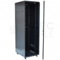 Szafa stojąca RACK 19" 42U 600x1000mm drzwi szklane czarna NEKU BOX