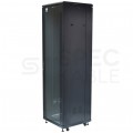 Szafa stojąca RACK 19" 42U 600x600mm drzwi szklane czarna NEKU BOX
