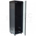 Szafa stojąca RACK 19" 42U 600x800mm drzwi szklane czarna NEKU BOX