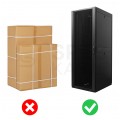 Szafa stojąca RACK 19" 42U 750x800mm perforowana serwerowa czarna 1500kg (złożona) NEKU + wyposażenie
