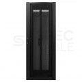 Szafa stojąca RACK 19" 42U 750x800mm perforowana serwerowa czarna 1500kg (złożona) NEKU + wyposażenie