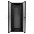 Szafa stojąca RACK 19" 42U 750x800mm perforowana serwerowa czarna 1500kg (złożona) NEKU + wyposażenie