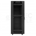 Szafa stojąca RACK 19" 42U 800x1000mm drzwi szklane czarna + 2x organizator pionowy