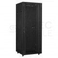 Szafa stojąca RACK 19" 42U 800x800mm drzwi szklane czarna + 2x organizator pionowy