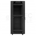 Szafa stojąca RACK 19" 42U 800x800mm drzwi szklane czarna + 2x organizator pionowy