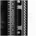 Szafa stojąca RACK 19" 42U 800x800mm drzwi szklane czarna + 2x organizator pionowy
