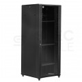 Szafa stojąca RACK 19" 42U 800x800mm drzwi szklane wyposażona czarna GT