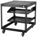 Szafa stojąca, rama OPEN RACK 19" 9U regulowana 584,2-1016mm czarna