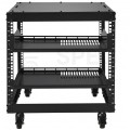 Szafa stojąca, rama OPEN RACK 19" 9U regulowana 584,2-1016mm czarna