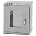 Szafa wisząca RACK 10" 6U 280mm drzwi szklane szara NEKU