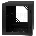 Szafa wisząca RACK 10" 6U 300mm drzwi szklane czarna