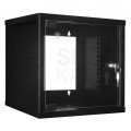 Szafa wisząca RACK 10" 6U 300mm drzwi szklane czarna Polska Szafa Rack