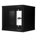 Szafa wisząca RACK 10" 6U 300mm drzwi szklane czarna Polska Szafa Rack