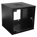 Szafa wisząca RACK 10" 6U 300mm drzwi szklane czarna Polska Szafa Rack