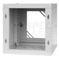 Szafa wisząca RACK 10" 6U 300mm drzwi szklane szara