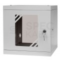Szafa wisząca RACK 10" 6U 300mm drzwi szklane szara