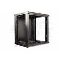 Szafa wisząca RACK 19" 12U 450mm drzwi pełne czarna NEKU TS BOX