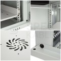 Szafa wisząca RACK 19" 12U 450mm drzwi szklane biała NEKU TS BOX