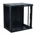 Szafa wisząca RACK 19" 12U 450mm drzwi szklane czarna NEKU TS