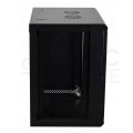 Szafa wisząca RACK 19" 12U 450mm drzwi szklane czarna NEKU TS BOX