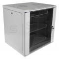 Szafa wisząca RACK 19" 12U 500mm COM-BOX 3x półka 2x wentylator z termostatem analogowym MIRSAN