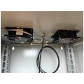 Szafa wisząca RACK 19" 12U 500mm w zestawie z 3 półkami, 2 wentylatorami i termostatem, drzwi szklane szara MIRSAN