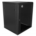 Szafa wisząca RACK 19" 15U 450mm drzwi szklane czarna GTS zdejmowane boki Seria AD