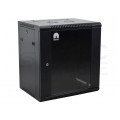 Szafa wisząca RACK 19" 15U 450mm drzwi szklane czarna NEKU TS BOX