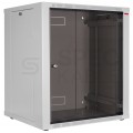 Szafa wisząca RACK 19" 15U 600mm drzwi szklane + otwierane boki szara Polska Szafa Rack