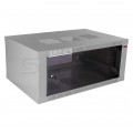 Szafa wisząca RACK 19" 4,5U 400mm drzwi szklane szara Polska Szafa Rack