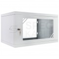 Szafa wisząca RACK 19" 4U 350mm drzwi szklane szara BASIC