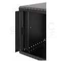 Szafa wisząca RACK 19" 4U 450mm drzwi szklane czarna BOX