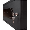 Szafa wisząca RACK 19" 4U 450mm drzwi szklane czarna BOX