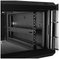 Szafa wisząca RACK 19" 4U 450mm drzwi szklane czarna GTS zdejmowane boki Seria AD