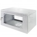 Szafa wisząca RACK 19" 4U 450mm drzwi szklane szara BASIC