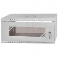 Szafa wisząca RACK 19" 4U 450mm drzwi szklane szara BOX